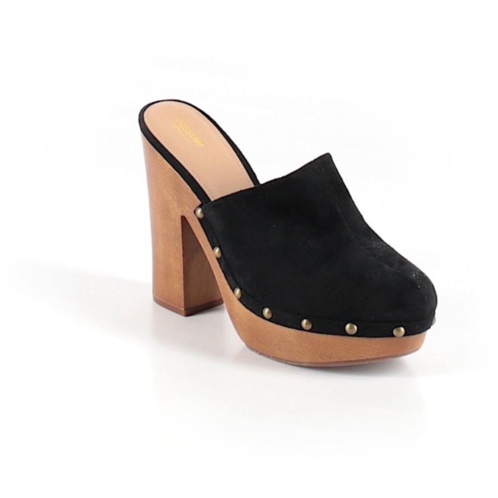 NWOT Mossimo Supply Co. Suede Platform Chunky Heeled Clogs - Black - US Size 6